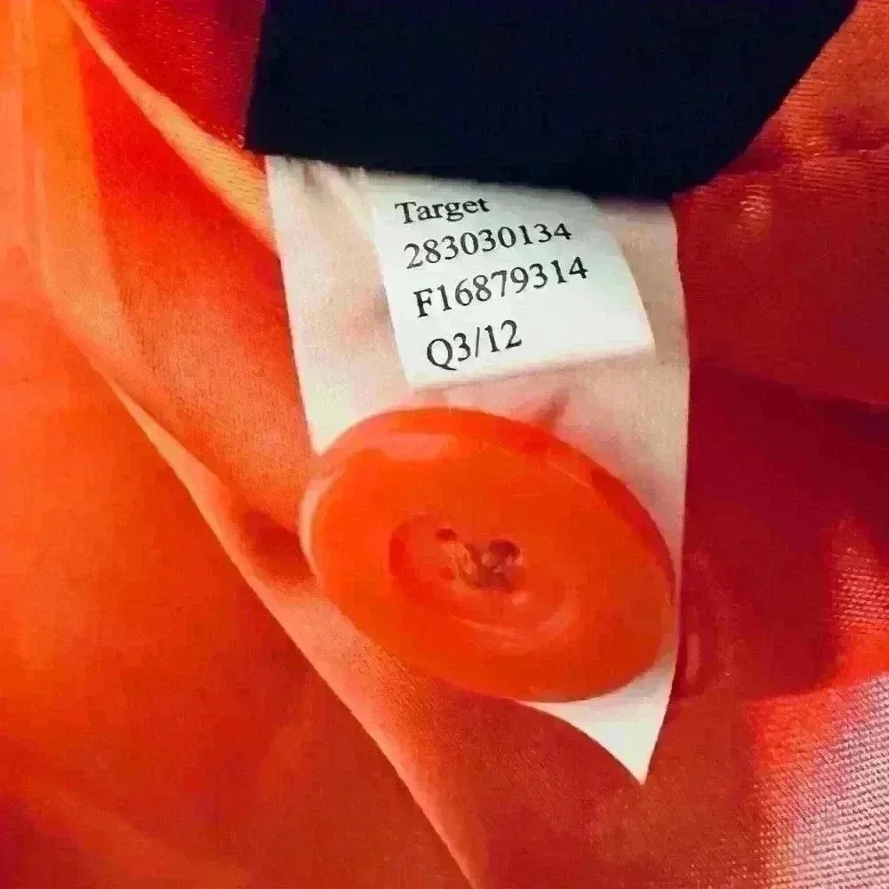 Mossimo Wool Peacoat, Women’s Size Small, Coral Orange, Collarless, Button Up - Picture 10 of 11